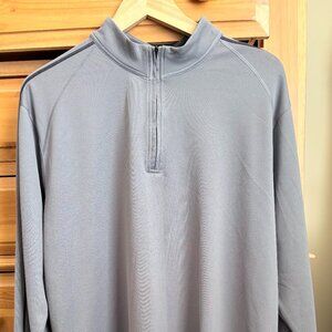 Men's Under Armour Quarter Zip Gray with Black Piping 1/4 Zip Heat Gear Size XL